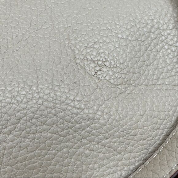 Coach White Pebble Leather Purple Lining Shoulder Bag with Handles F17165 - Picture 11 of 14